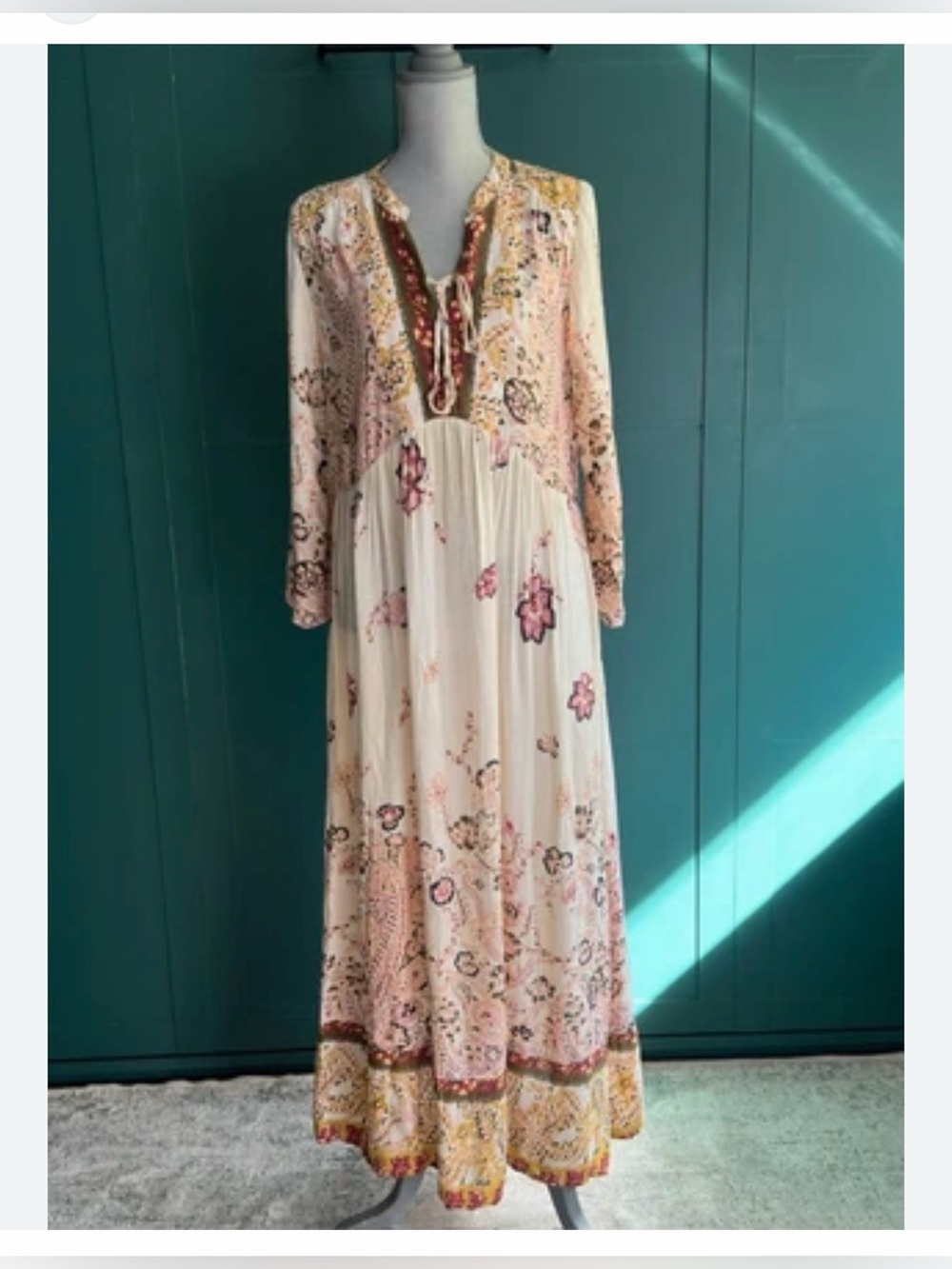 Bohemian Free People Floral Print Maxi Dress - Picture 4 of 8